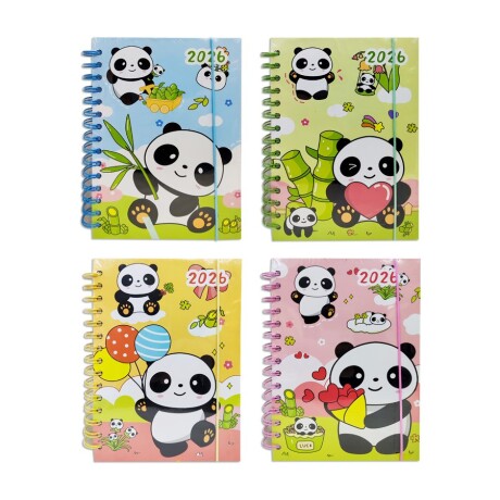 Agenda Flip 2026 HS0971 Panda con Espiral Varios Modelos 001