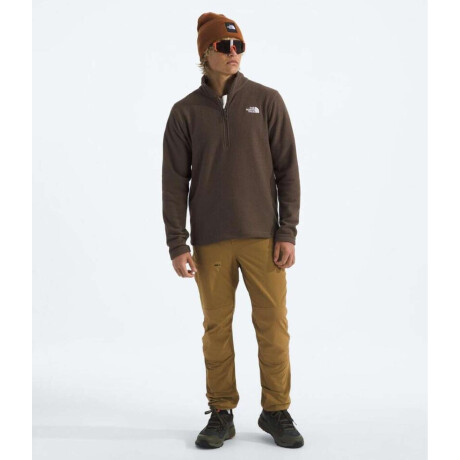 Buzo Polar Textured cierre de 1/4 hombre Smokey Brown Heather