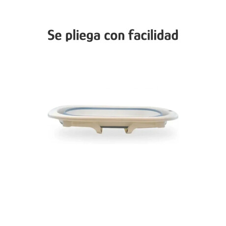Bañera P/Bebé Pleg C/Soporte, Drenaje y Base Antideslizante Celeste