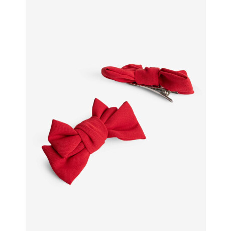 Set De Horquillas Con Moños Rojo burdeaux