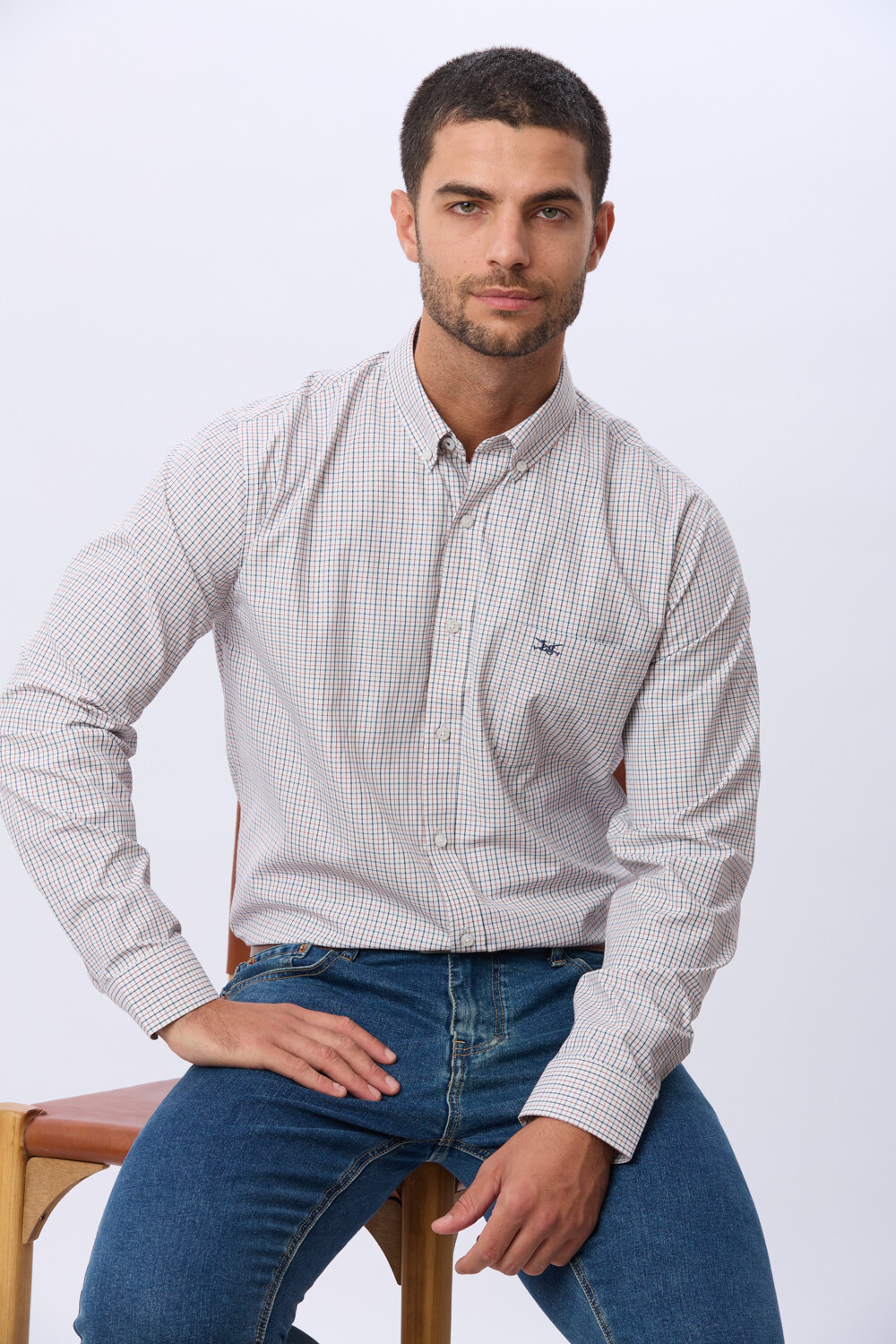 CAMISA SPORT A CUADROS Azul