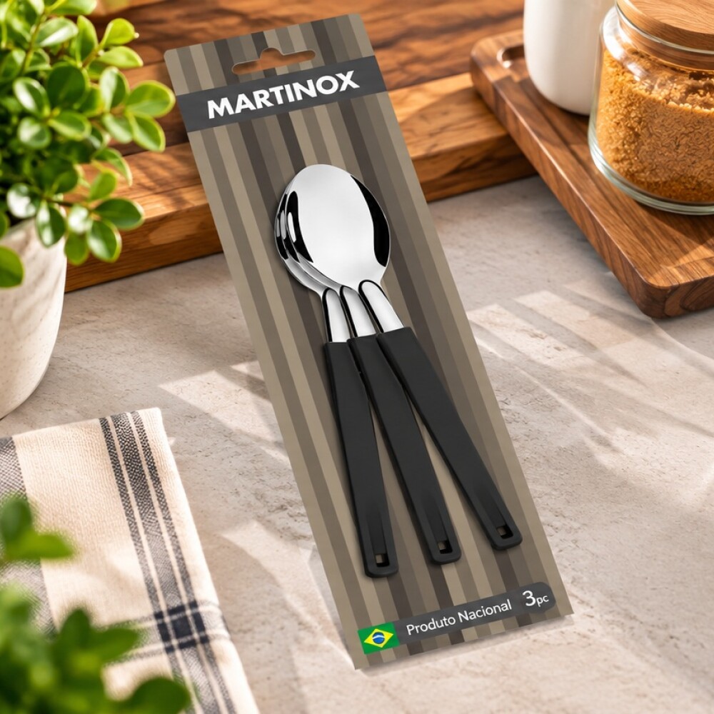 Primavera Negro Set 3 cucharas postre 60330/5 Primavera Negro Set 3 cucharas postre 60330/5