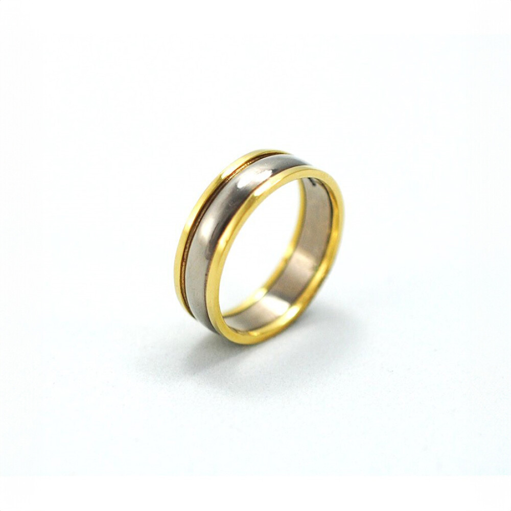 Par de alianzas 6 mm oro 18k de dos tonos Par de alianzas 6 mm oro 18k de dos tonos