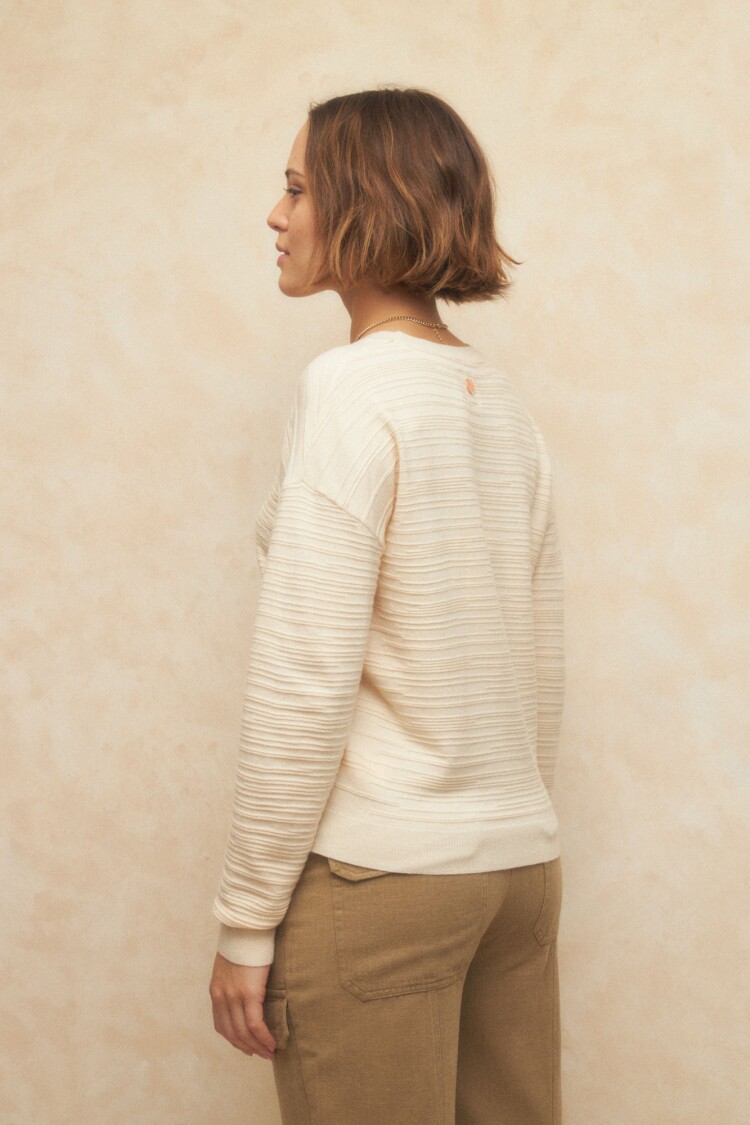 SWEATER FLORA Crudo