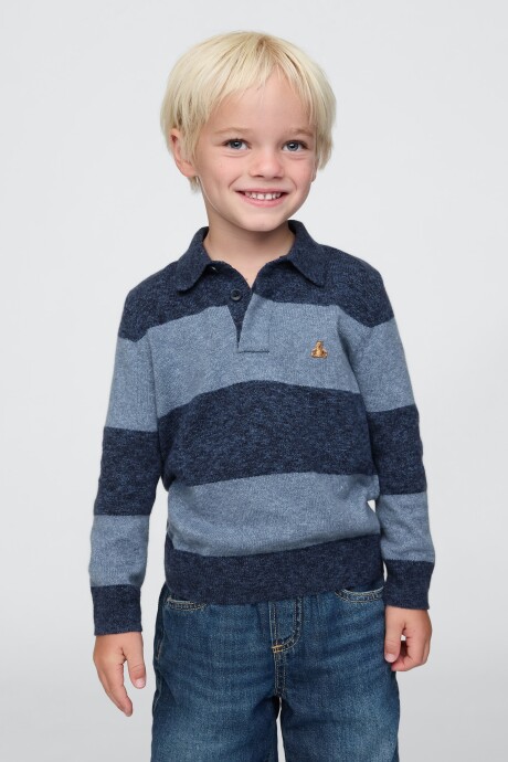 Buzo Polo Toddler Niño Blue Stripe