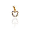 Dije Corazón-Oro bajo-Piedra Zafiro y Zirconia-CP8546 Conpiedra