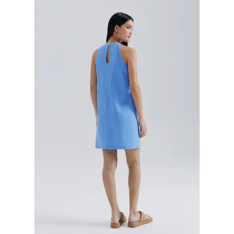 VESTIDO FEM AZUL CARIBE/CHUMBO/BLANCO