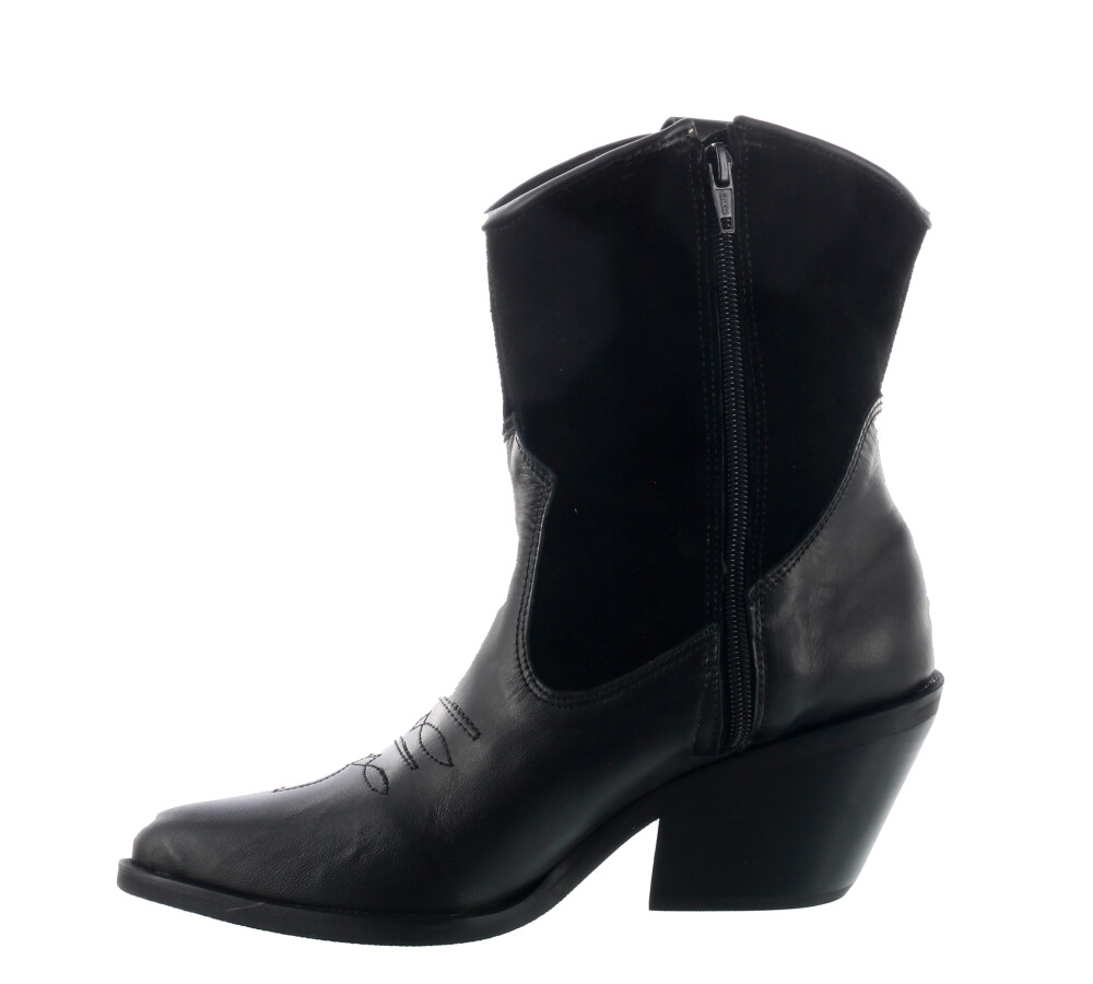 Bota tejana de cuero Negro