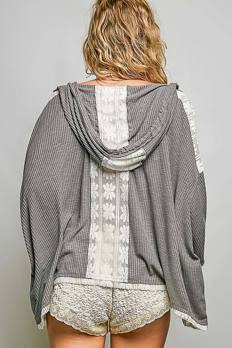 REMERA HOODIE Gris