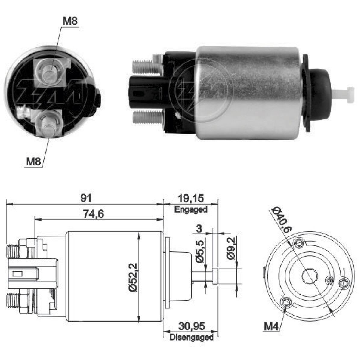 AUTOMATICO DE ARRANQUE HYUNDAI KIA PORTER HYUNDIA D. REMY 12V ZM 