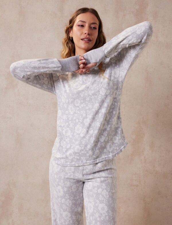 Pijama Con Pantalón - Tejido Soft GRIS/MULTI