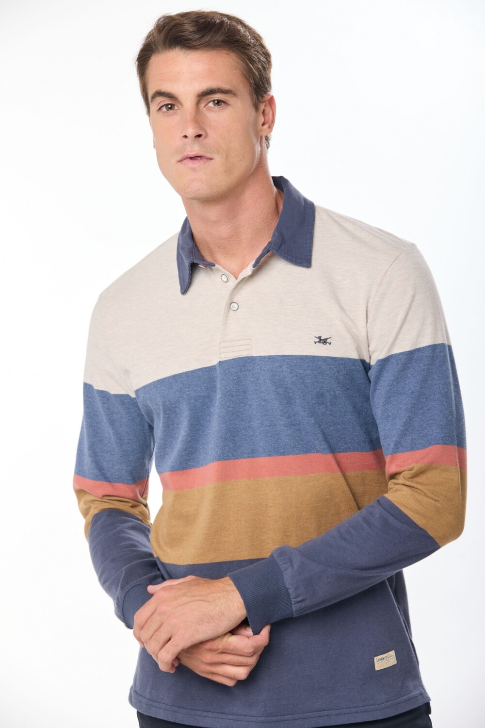 REMERA POLO RAYADA Beige