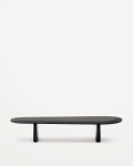 Mesa de centro Pirita de madera maciza de roble con acabado negro, 146 x 56,5 cm FSC 100%
