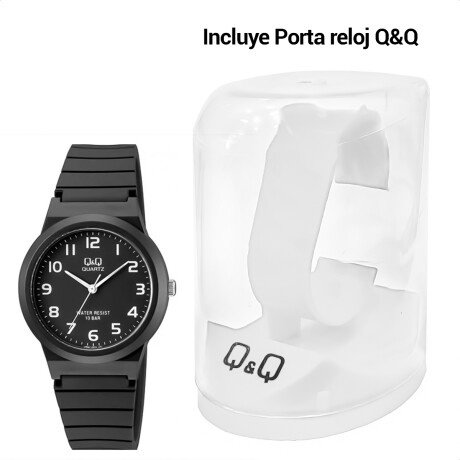 Reloj Q&Q PVC Hombre Análogo Con Correa De Silicona Negro-Plateado