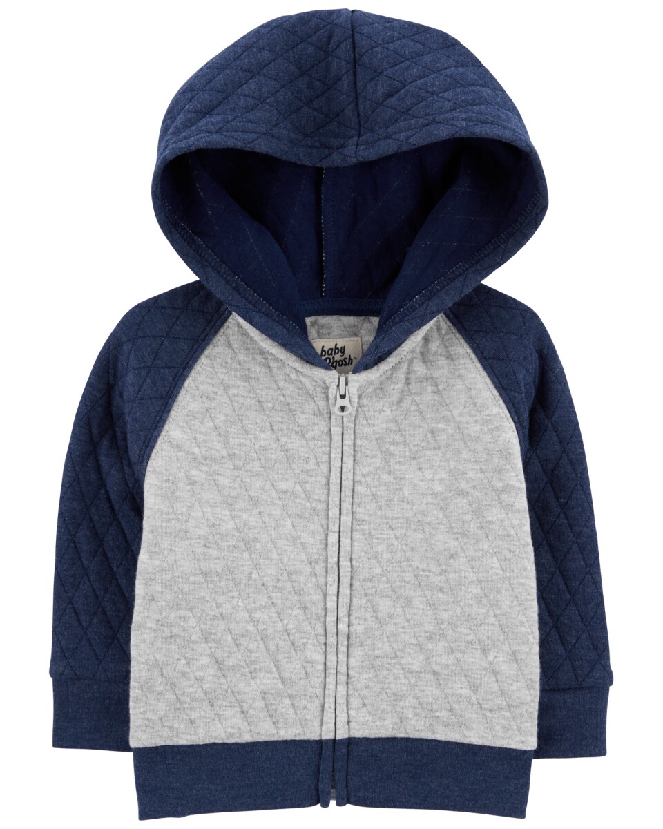 Campera de algodón, capitoneada, con capucha. Talles 3-24M 