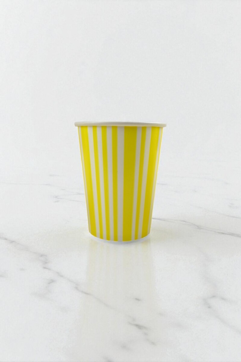Vaso polipapel 8 oz - AMARILLO LINES 