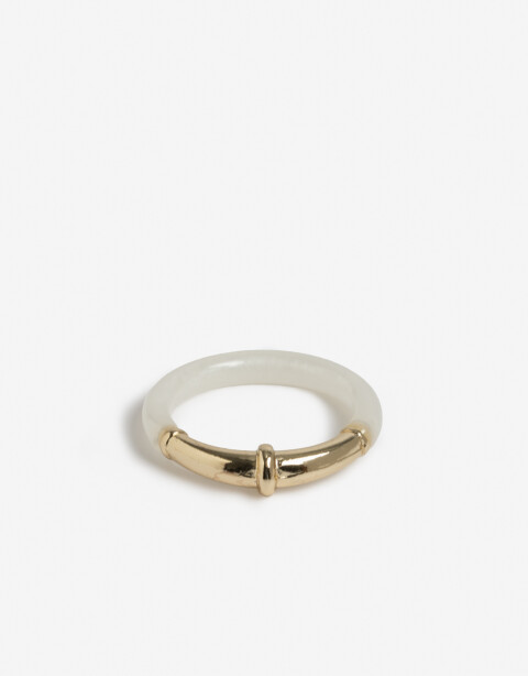 Anillos Medianos y Grandes Acrilico Anillo Metal Y Acrílico - Dorado