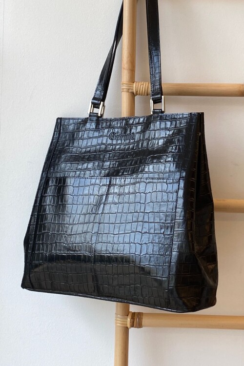 Cartera Regina Croco Negro