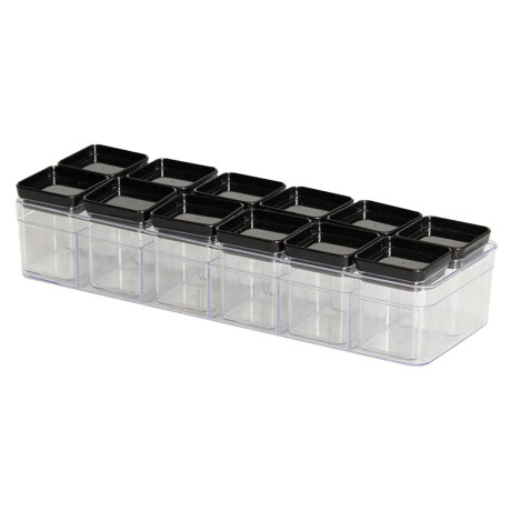 Kit Organizador Condimentos Lumini X13 Frascos y Soporte Negro