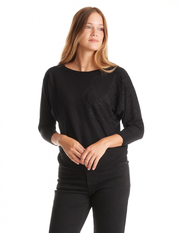 Buzo Dolman Brillos NEGRO