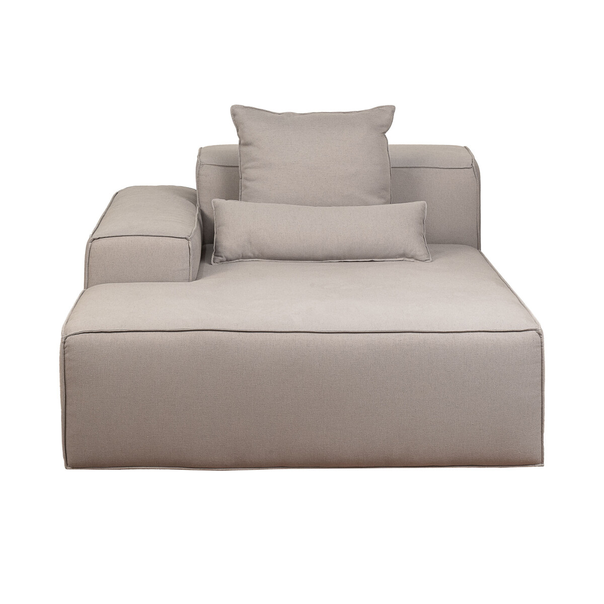 SOFÁ KAI - 1 CUERPO TELA GRIS MODULAR CHAISE CON BRAZO IZQUIERDO 