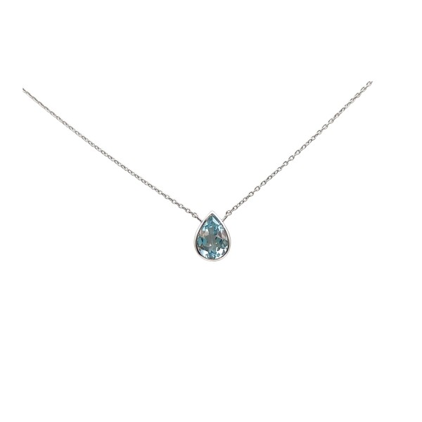 Conjunto Lágrima- Plata rodinada 925-Piedra Aguamarina-CJ2024 conpiedra