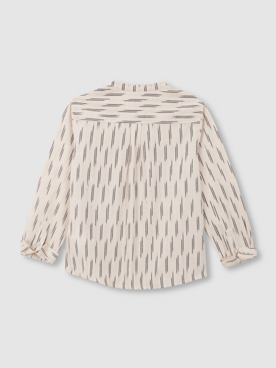 Camisa Estampada Ikat Blanco Roto