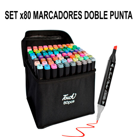 Set De Marcadores Doble Punta X80 Unica