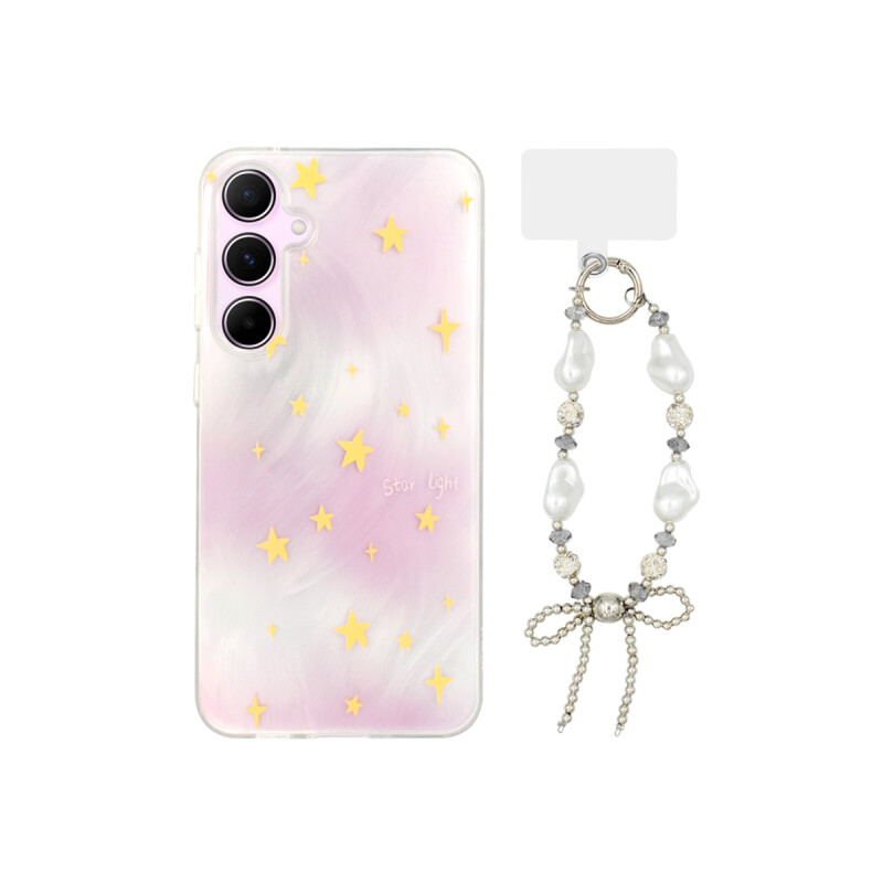 Protector para Samsung Galaxy A55 diseño estrellas con correa Protector Para Samsung Galaxy A55 Diseño Estrellas Con Correa