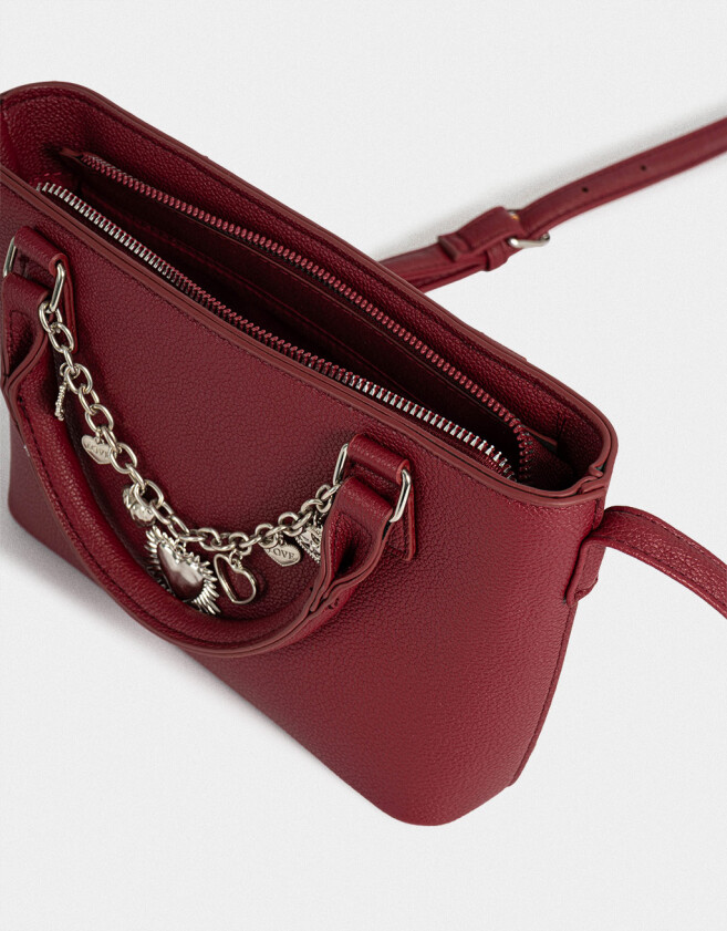 City Noche Cartera City Con Charms - Rojo Burdeaux