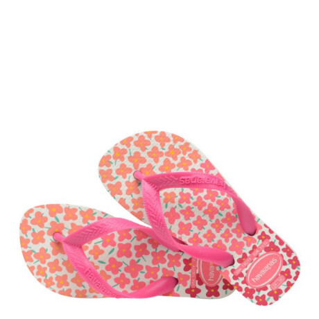 Sandalias Infantiles Havaianas Hav.Kids Flores Blanco - Rosado - Fucsia