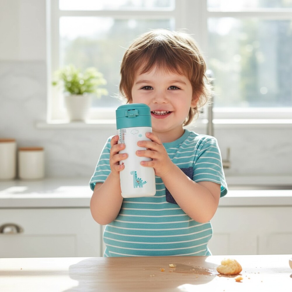 Vaso termico BUBA Magic sorbito dino verde