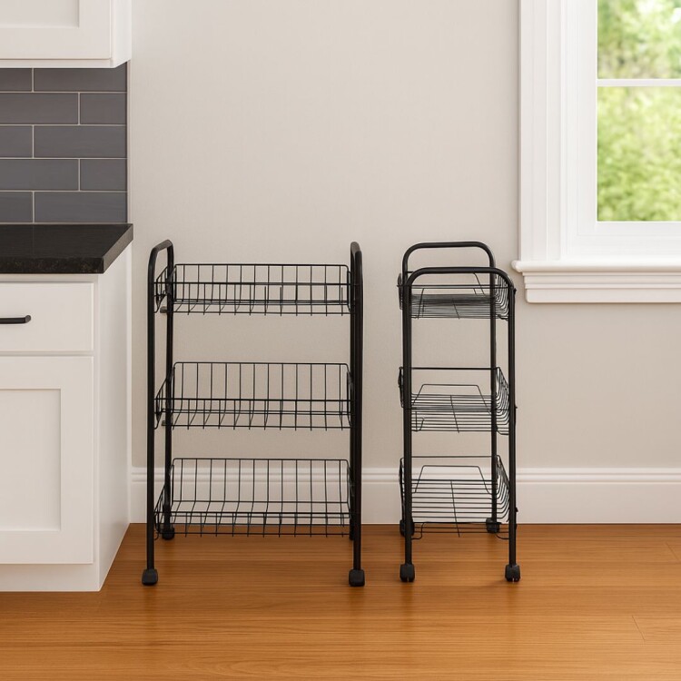 ESTANTE ORGANIZADOR FRUTERO 3 PISOS 41X23X63CM NEGRO