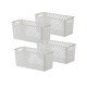 Set x4 Cesto organizador Quadratta calado MS BLANCO