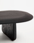Mesa de centro Pirita de madera maciza de roble con acabado negro, 146 x 56,5 cm FSC 100%