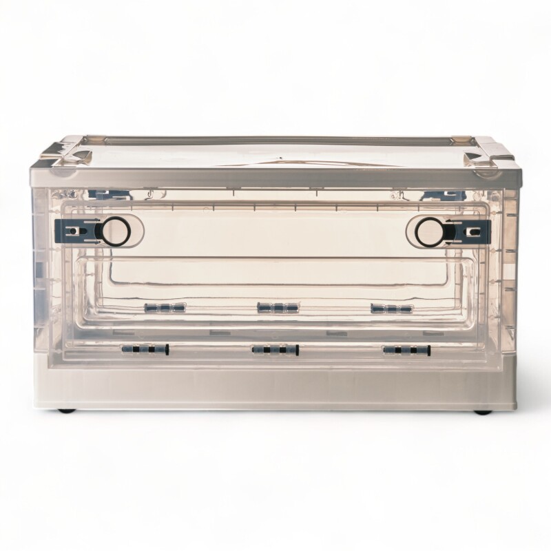 Caja Organizadora Plegable Apilable Plástico Transparente M Sin Color