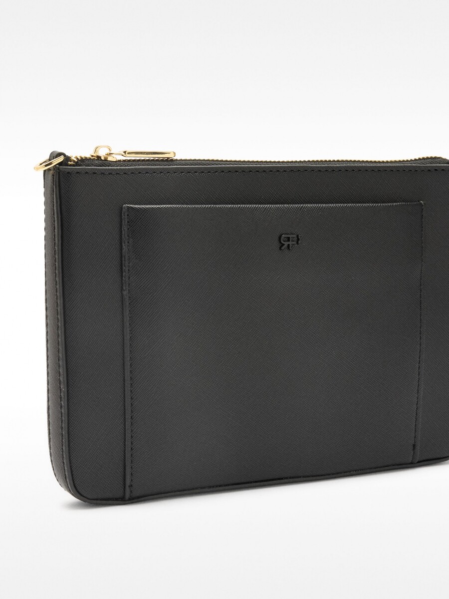 Bolso Bandolera Con Textura negro