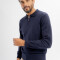 Buzo tejido cuello polo Theo azul