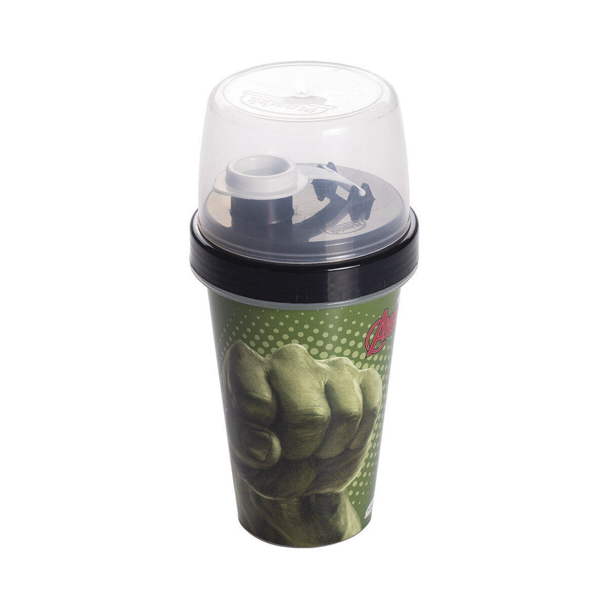 Botella Plástica Milk Shake con Tapa 320ml - Hulk 