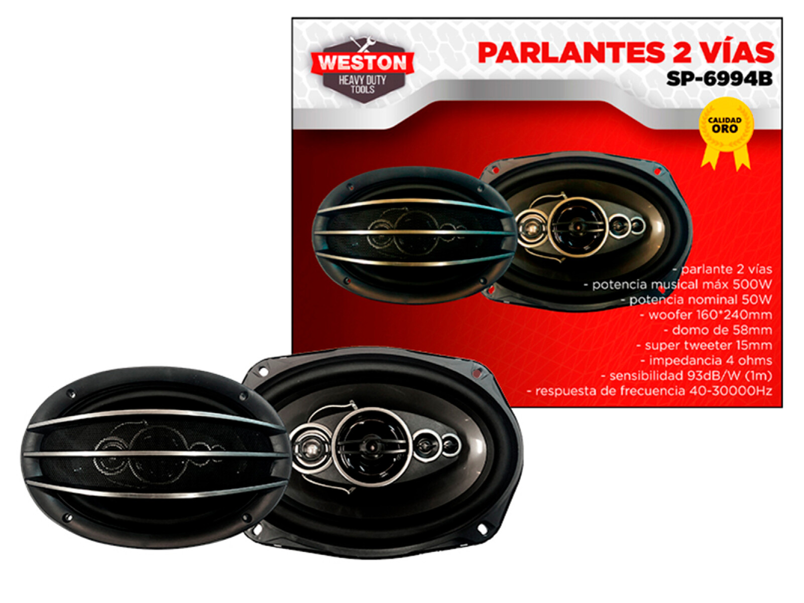 PARLANTE POTENCIA SUBWOOFER - 6X9 PULGADAS 2 VIAS 500W WESTON 