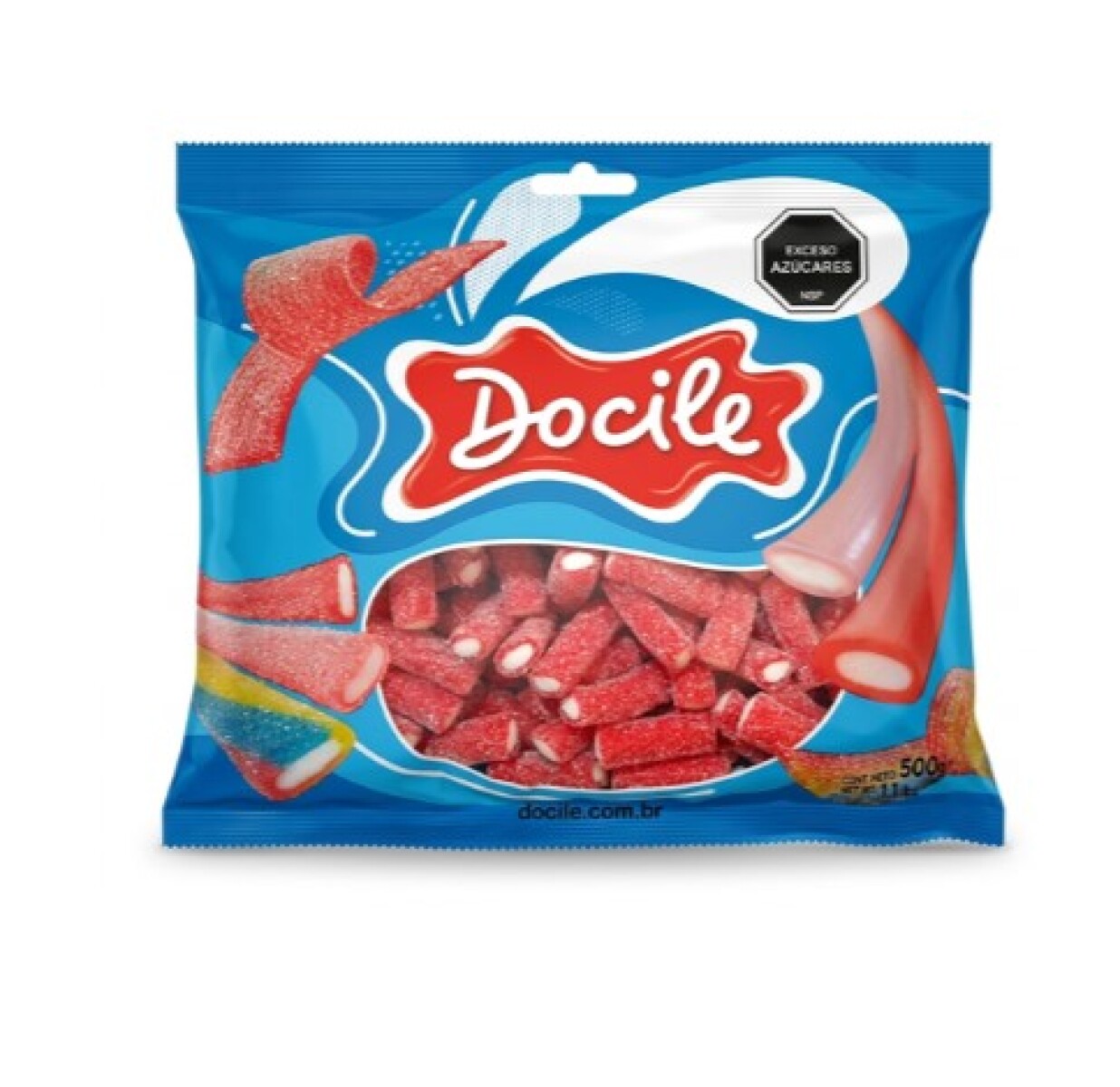 GELATINAS DOCILE (09) 500GRS TUBO FRUTILLA ACIDA 