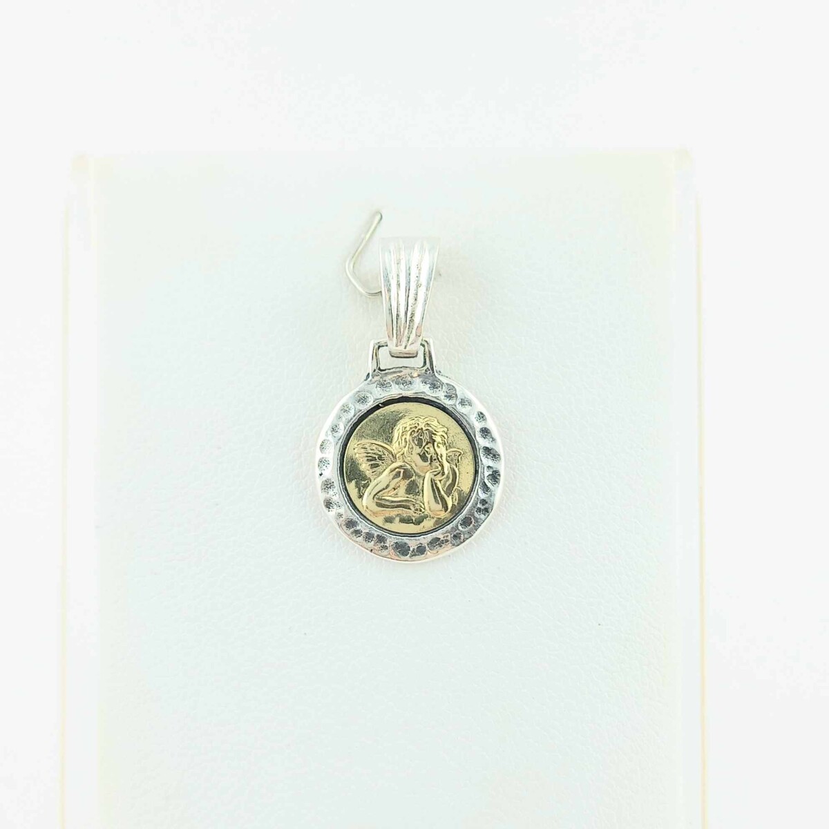 Medalla religiosa de plata 925 y double en oro 18 ktes. ANGEL SAN RAFAEL. 
