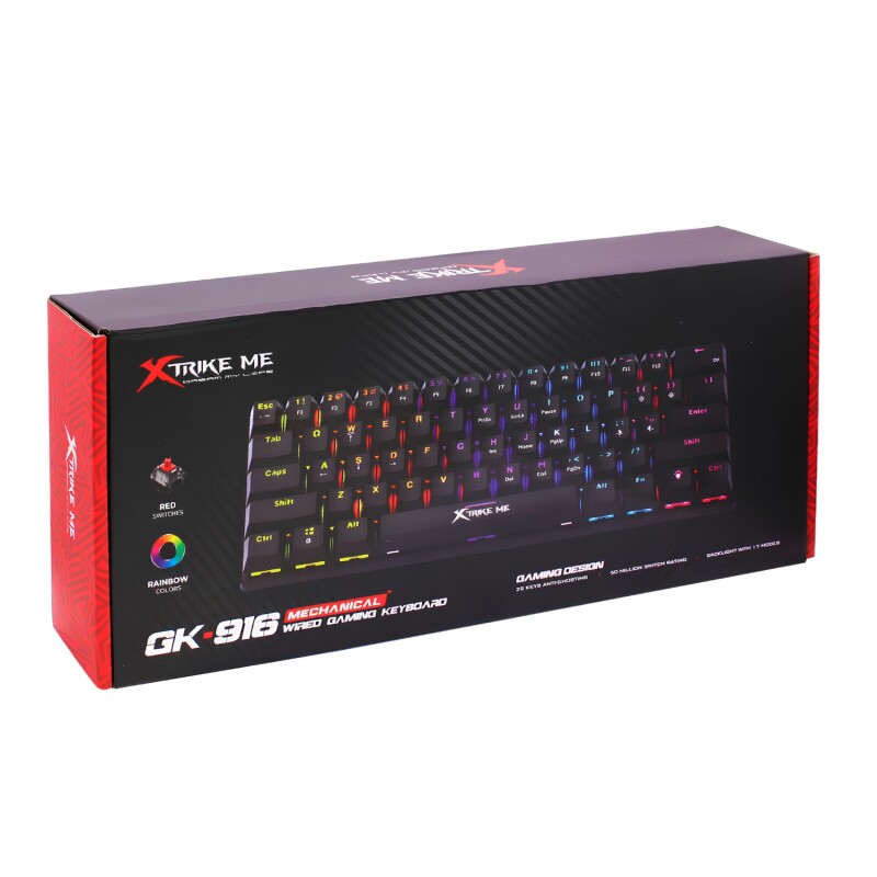 Teclado Mecánico Xtrike Me Gamer Rgb Gk-916 Anti Ghosting Teclado Mecánico Xtrike Me Gamer Rgb Gk-916 Anti Ghosting