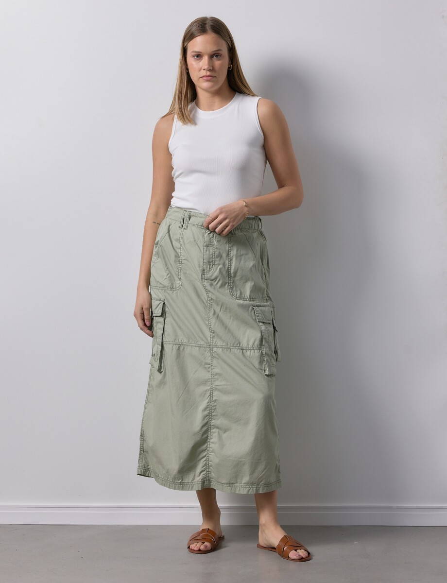 Falda Maxi Cargo - Oliva 
