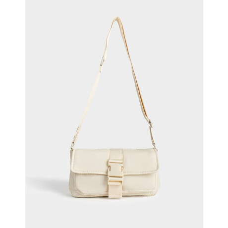 Bandolera Con Hebilla Frontal Blanco Crudo