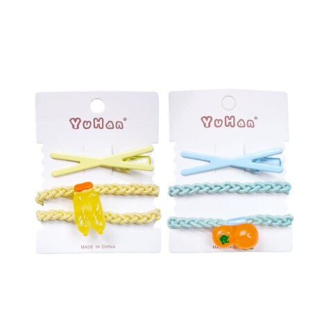 Broche pinza colitas para el cabello 3pcs frutas Broche Pinza Colitas Para El Cabello 3pcs Frutas