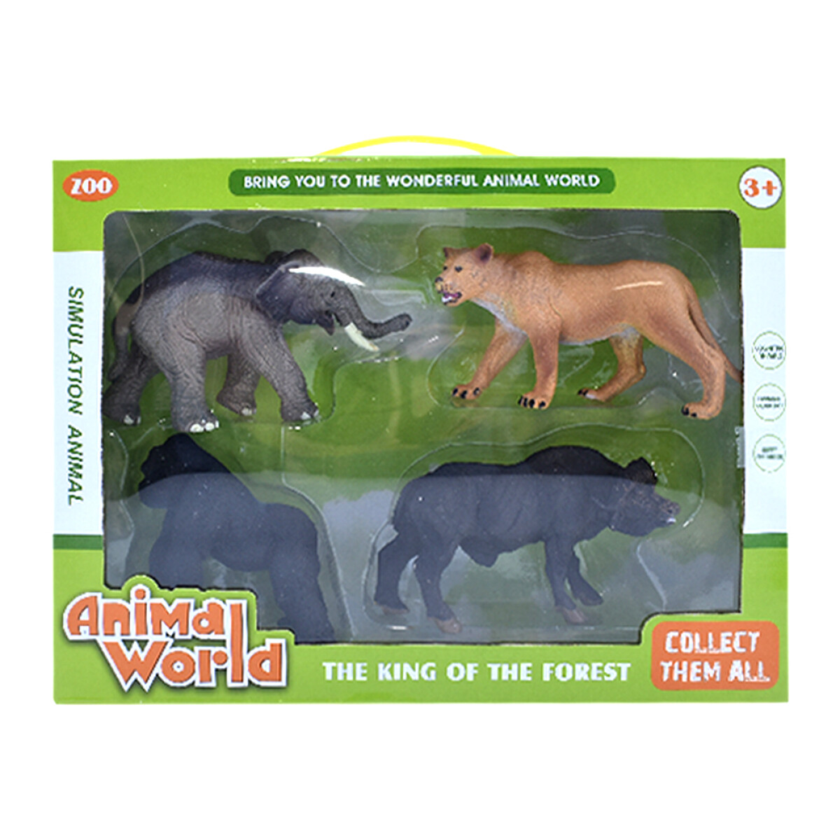 Set Colección de Animales de la Selva 4 Figuras en Plástico - Multicolor 