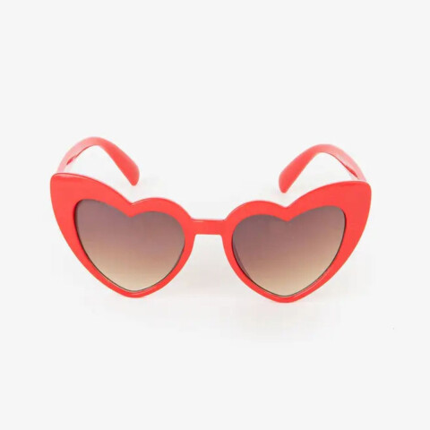 Lentes Corazón x1 Liso Rojo