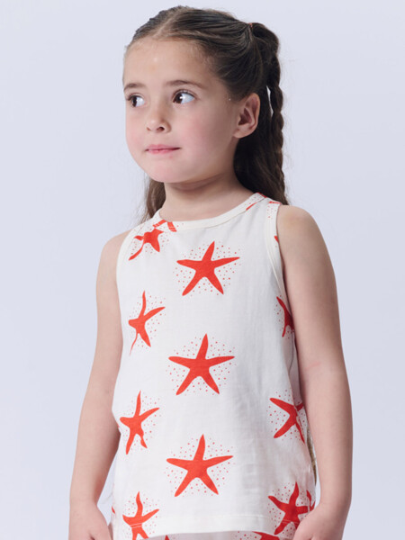Musculosa Nudo Espalda Estrella De Mar Blanca