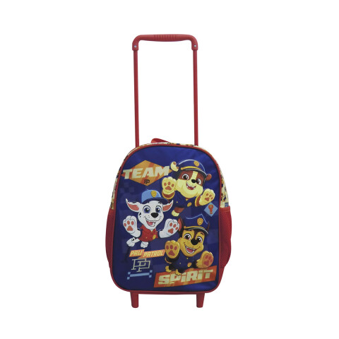 Mochila Infantil Paw Patrol con Carro Tafeta Chica 30 x 23 cm AZUL/ROJO